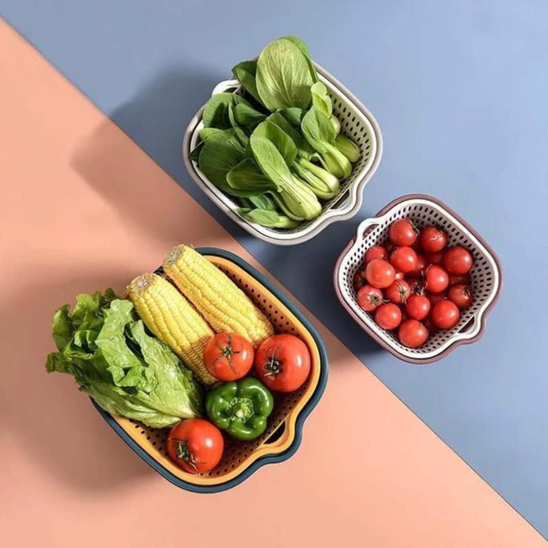 Pack 3 Coladores Con Bowl Para Verduras - CompraClickYa.cl