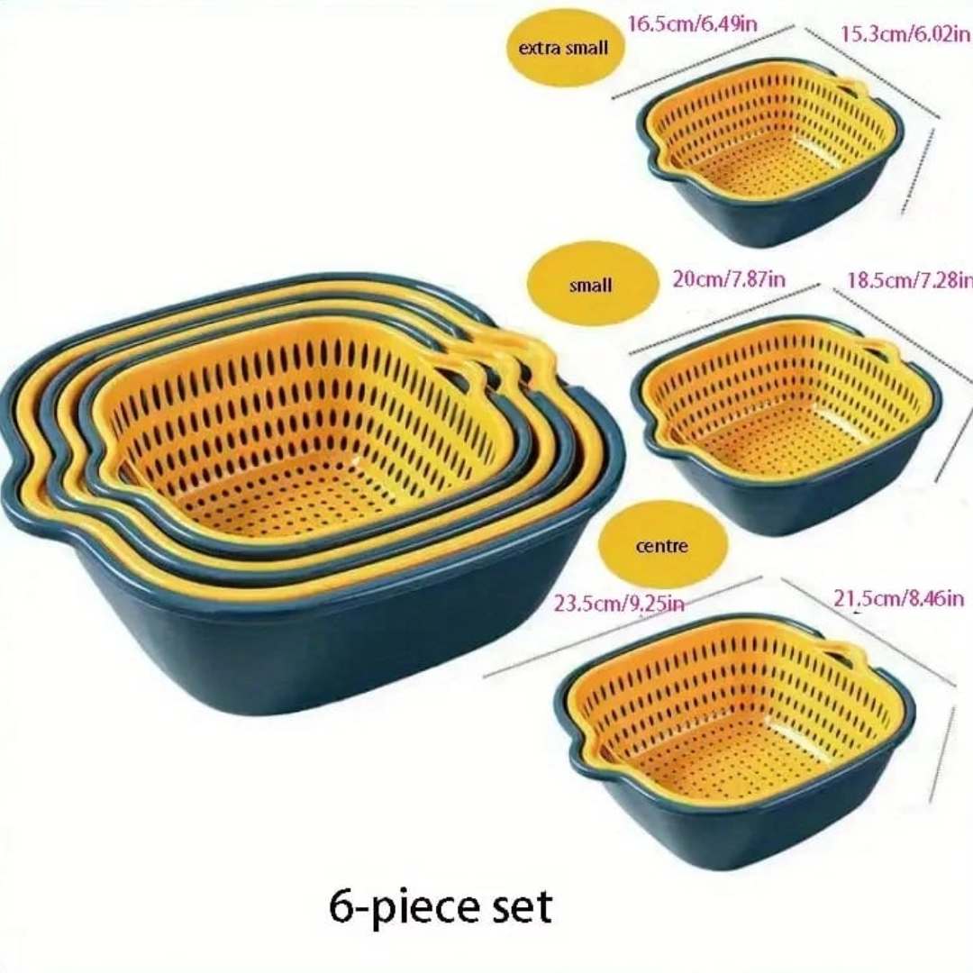 Pack 3 Coladores Con Bowl Para Verduras - CompraClickYa.cl