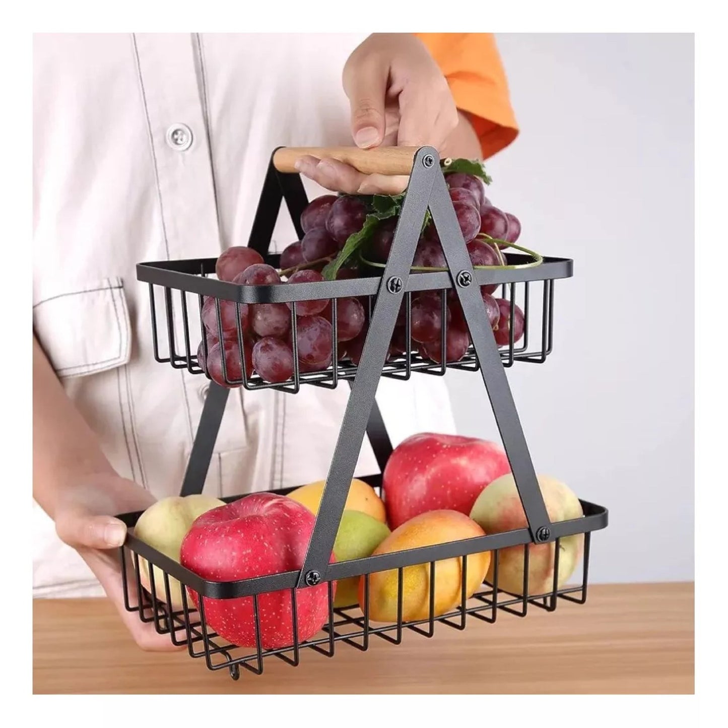 Cesta Metálica De 2 Niveles Frutas Y Mul - CompraClickYa.cl