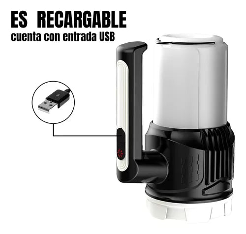 Linterna Foco Recargable usb Camping