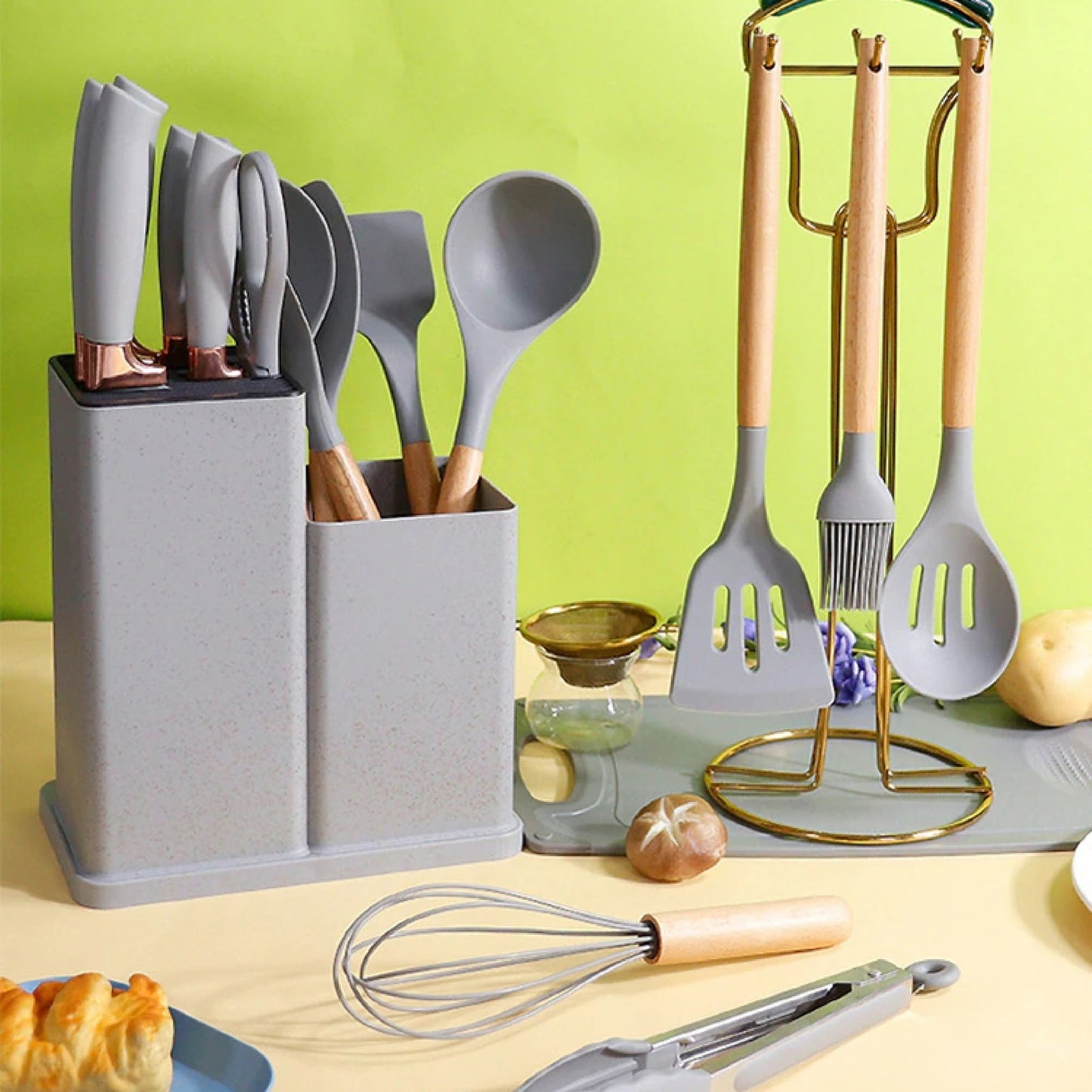 Set 19 Utensilios De Cocina De Silicona - CompraClickYa.cl