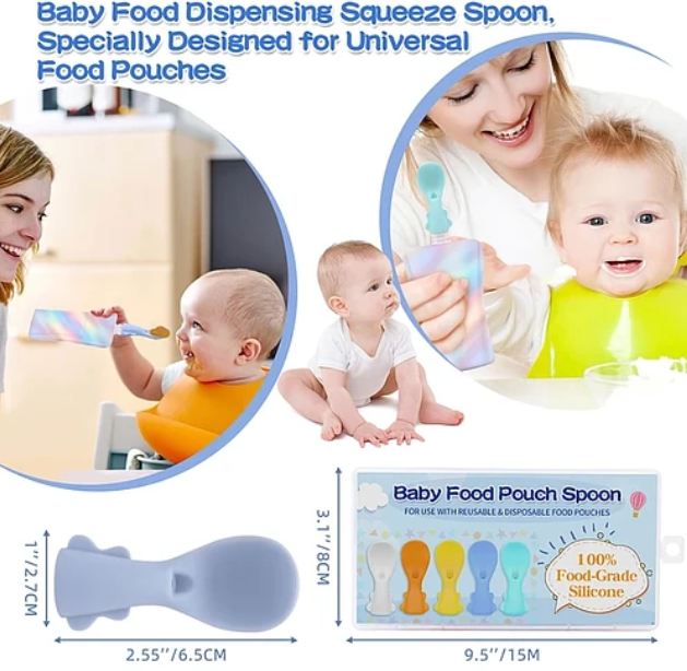 SET 5 CUCHARAS SILICONA PARA BEBES - CompraClickYa.cl