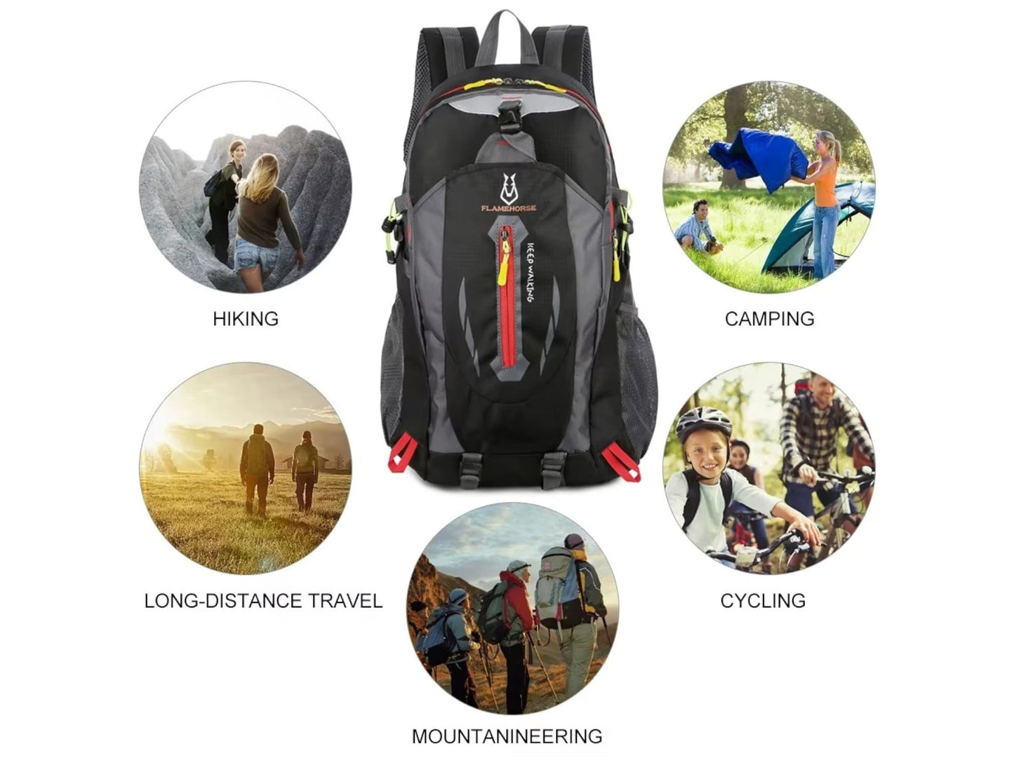 Bolso Mochila Grande Ligera Camping 40 L - CompraClickYa.cl