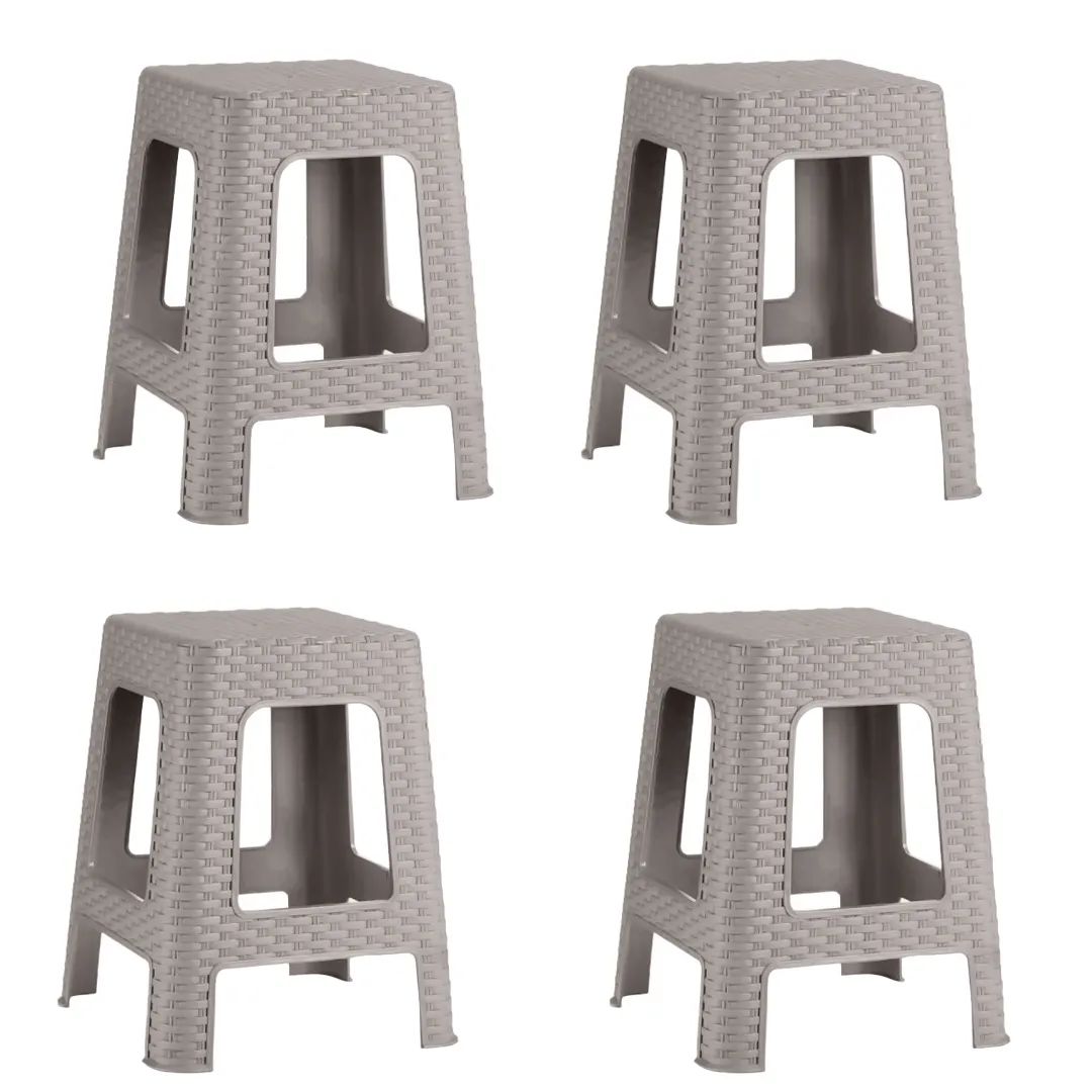 Pack De 4 Banquito cuadrado banco Piso - CompraClickYa.cl