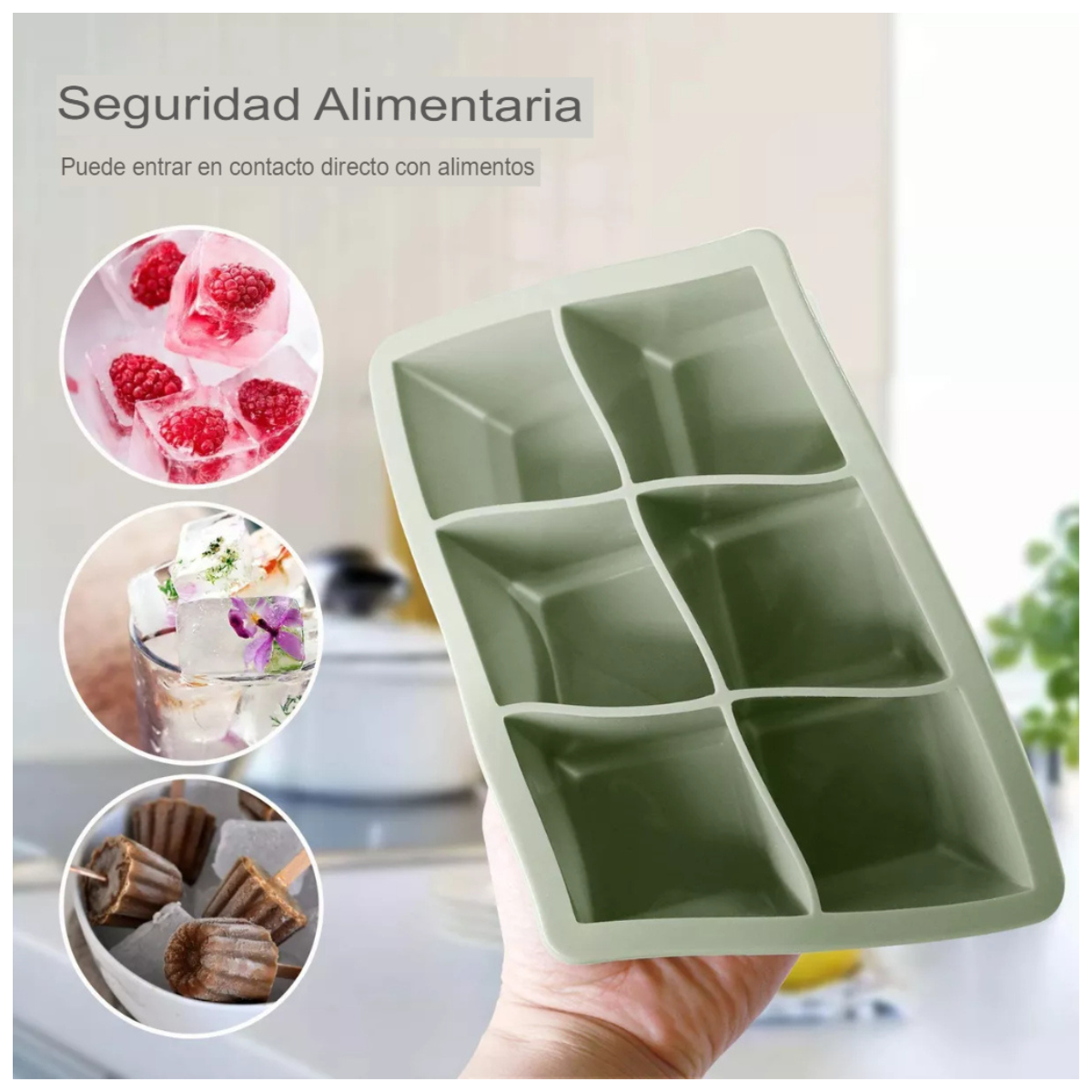 Moldes 6 Espacios Cubo de Hielo XL - CompraClickYa.cl