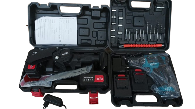 TALADRO 96V + MINI SIERRA 2 BATERIAS - CompraClickYa.cl