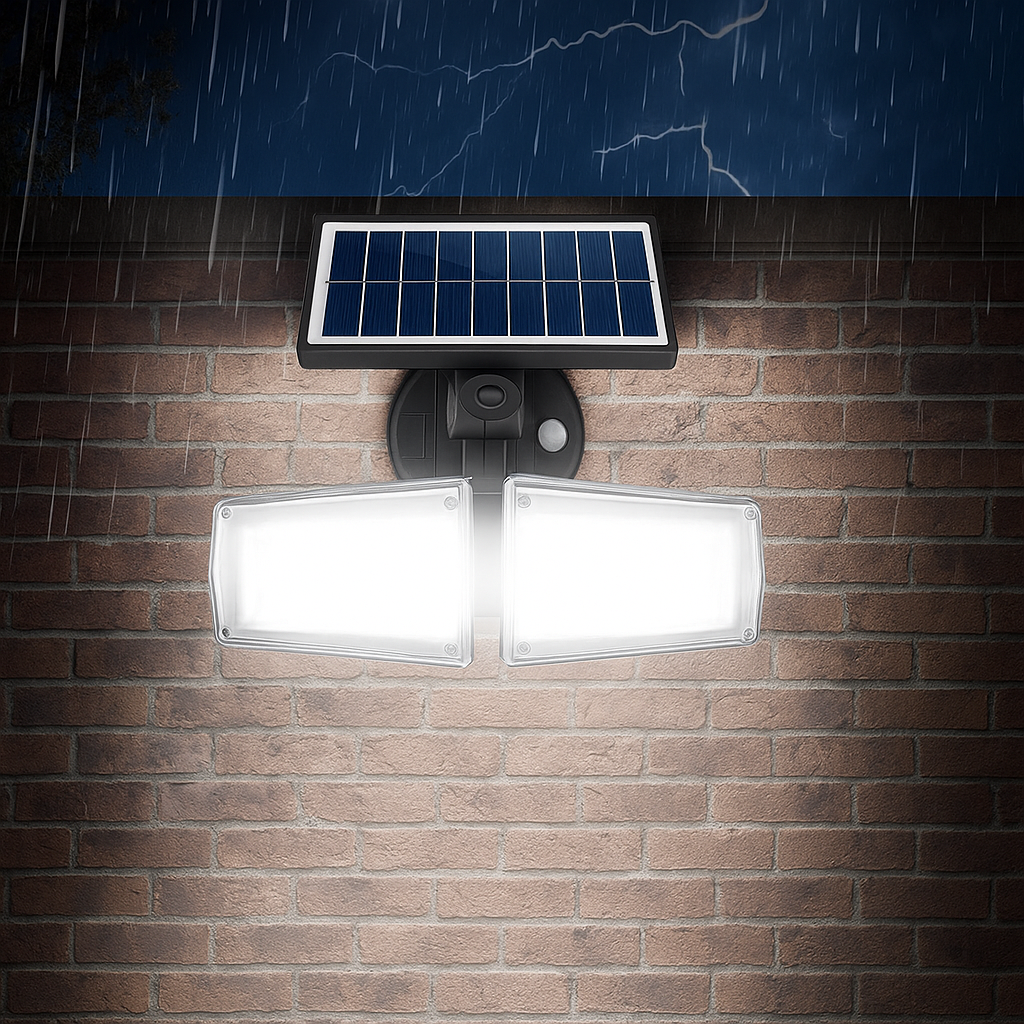 Doble Lampara Ancha LED Solar