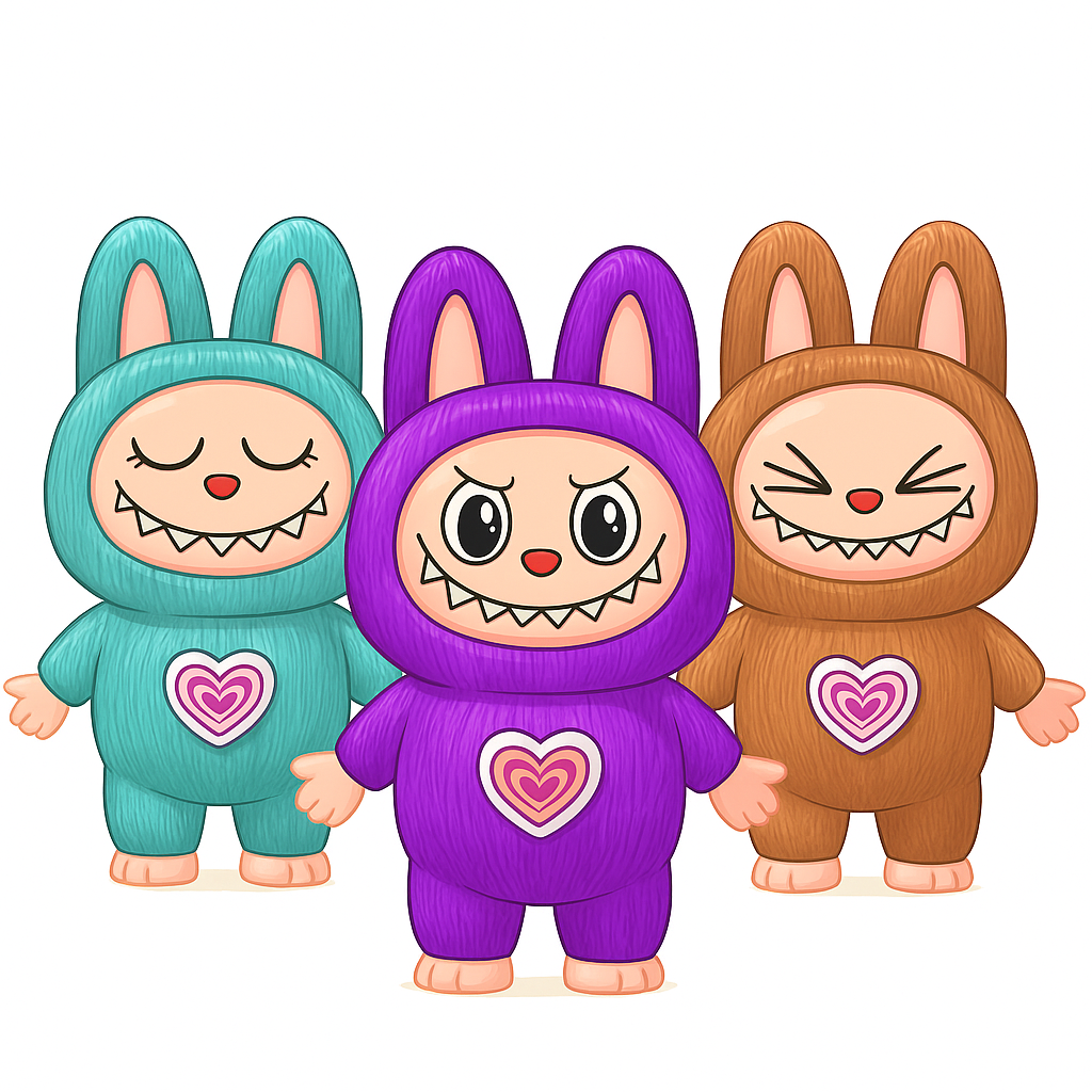Pack 3 Llavero Labubu Cambio De Cara