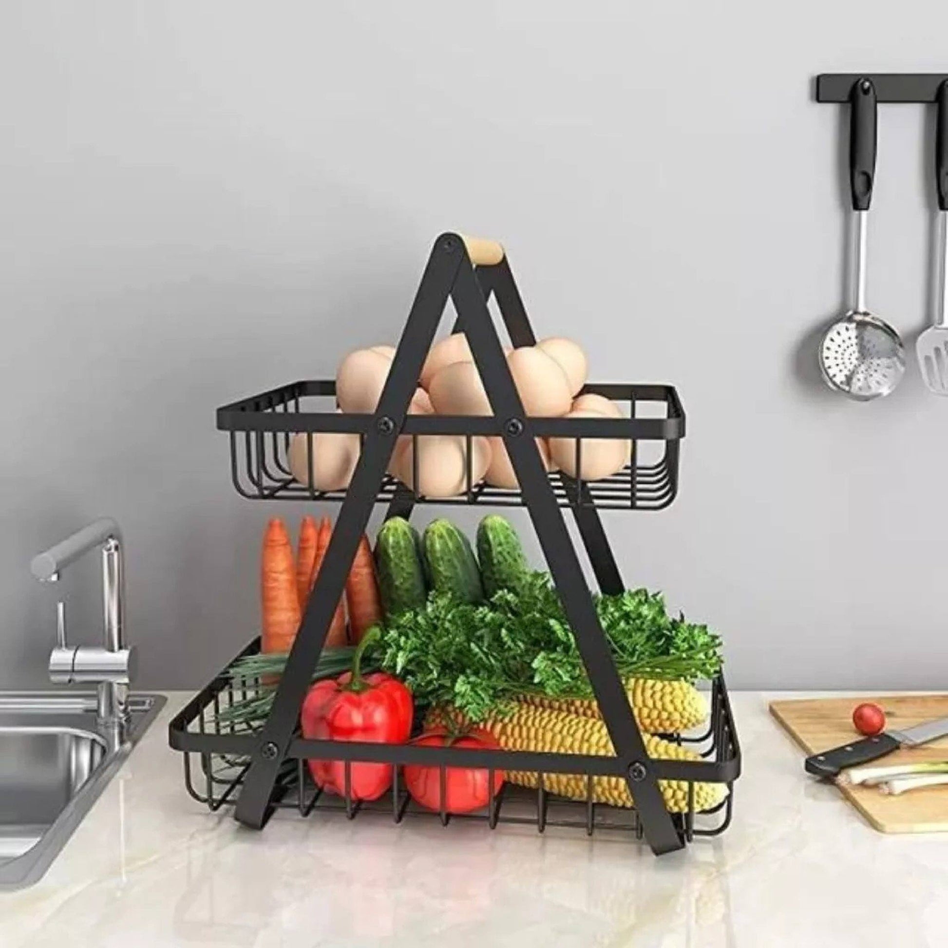 Cesta Metálica De 2 Niveles Frutas Y Mul - CompraClickYa.cl