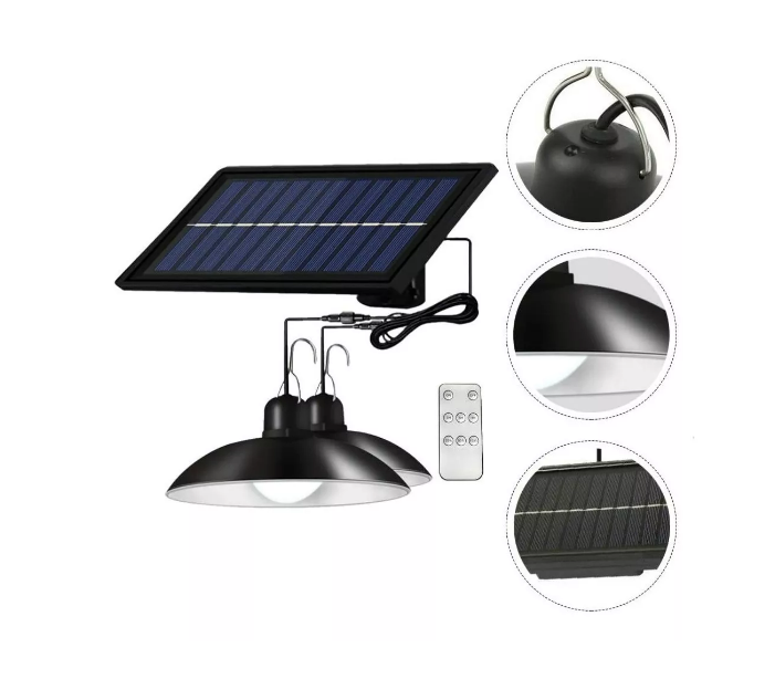 PACK 2 LAMPARAS + PANEL SOLAR - CompraClickYa.cl