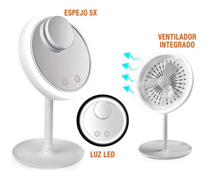 Espejo Led 3 en 1 C/Aumento y Ventilador - CompraClickYa.cl