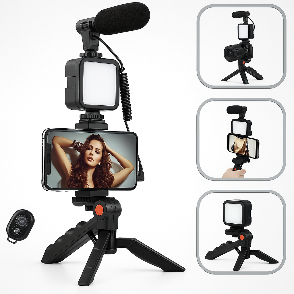 Tripode De Celular Con Luz Y Microfono