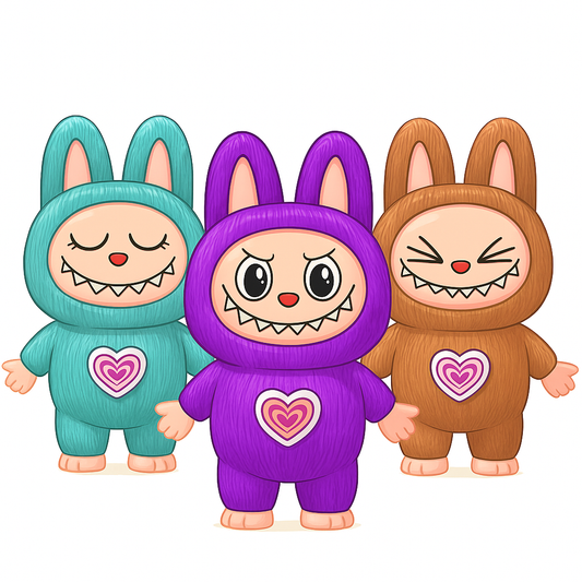 Pack 3 Llavero Labubu Cambio De Cara